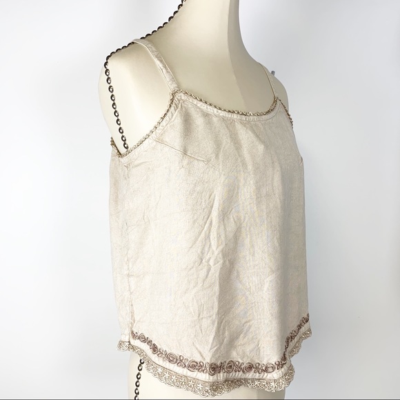 L’pogee Other - NEW L’pogee - Boho Chic Embroiled Linen Cami